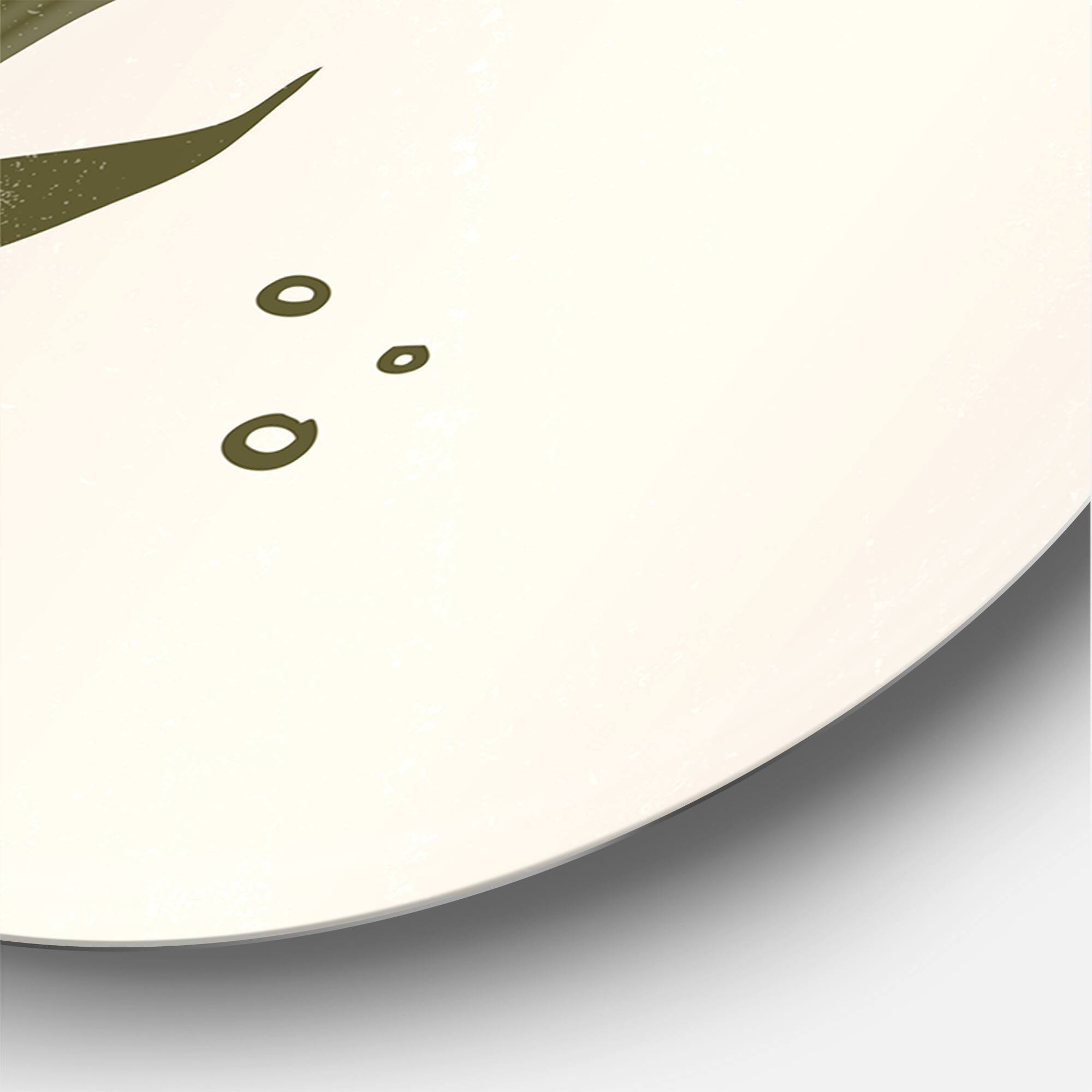 Designart - Abstract Yellow Sun and Moon With Tropical Leaf I